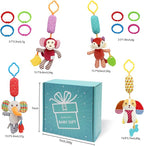 BLOOBLOOMAX Sock rattles for Babies 0-24 Months Baby Animal Foot Finder Educational Toys