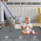 Thick Play Mat for Baby, 50 X 50x 1.3" Memory Foam Playpen Mat,Ultra Soft Tummy Time Mat with Non-Slip Backing, Baby Crawling Mat Child Nursery Rug for Infant, Toddlers, Kids (Dark Gray)