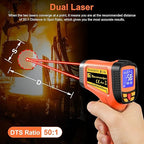 -58°F to 2732°F Digital Infrared Thermometer Gun, 50:1 Distance Ratio Laser Temperature Gun with MAX/MIN/AVG Measure and Alarm, Heat IR Temp Gun for Cooking, Griddle, HVAC, Industrial Forging