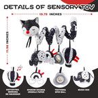 Jollybaby Crib Stroller Car Seat Toys for Baby 0-3-6-9-12 Months, Tummy Time Hanging Sensory Toys for Newborn with Music Box and Teether, Spiral Carseat Toy for Infant Boy Girl Gift (Black and White)