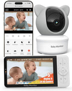 iFamily WiFi Baby Monitor with App – Smartphone Baby Monitor with 5" HD Monitor & 2K Camera, Night Vision, 2-Way Talk, Motion Tracking&Alerts, Temp Sensor, Lullabies,Secure WiFi Lock