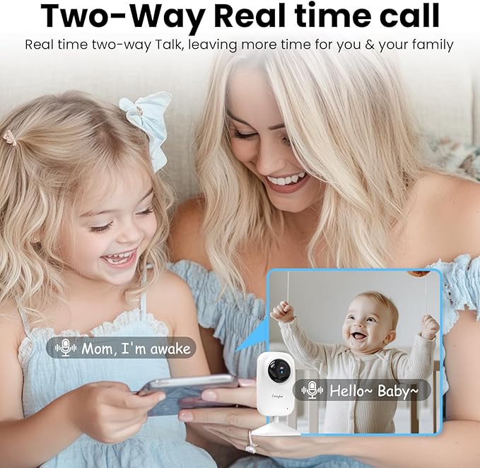 2Cameras Video Baby Monitor,Two Mode,2.8'' IPS Display Screen,Night Vision,2-Way Talk,1200ft Long Range,VOX,Lullaby,Free Smart Phone App, Works with iOS, Android,Ideal for Baby/Elderly/Pet
