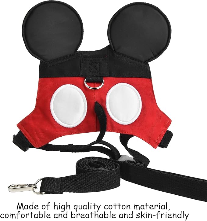 Toddler Leash & Harness, Child Anti Lost Leash Baby Cute Safety Harness Belt Strap Hold Kids Close While Walking For Boys and Girls(Red)