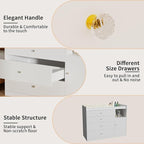 Nursery Dresser Changing Table Dresser with Changing Table Top Baby Diaper Changing Station with 5 Drawers for Infants Chest Storage Changing Station Nursery Organizer,White