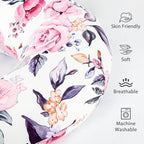 Pea Pod Nursing Pillow Cover for Baby Girl, Stretchy Removable Slipcover for Breastfeeding Pillows, Ultra Soft Comfortable Nursing Pillowcase, Baby Must Have (Pink Floral)