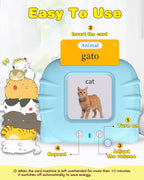 510 Words Spanish Flash Cards for Kids, Autism Toys for Toddlers 2-3 Years Old, Speech Therapy Toys, Educational Learning Flash Cards for Boys and Girls Blue(Spanish/English/Bilingual)