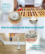 MBQMBSS 37" L x 26.5" H Bed Rail for Toddlers, Baby Bed Rails Guard for Kids Height Adjustable Sturdy Railing with Y-Strap Protective Bed - Fit for Side of Twin Full Queen, King Size (1 Side)