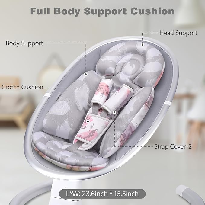 Upgraded Infant Car Seat Insert, 2-in-1 Reversible Baby Car Seat Head Support with 3 Strap Covers, All Seasons Newborn Car Seat Insert and Baby Carseat Cushion for Stroller, Swing, Rocker, Bassinets