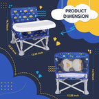 Portable Booster Seat, Toddler Baby Seat with Tray for Dining Table Compact Floor Chair for Camping Lawn Beach Babies Travel 6-36 Months
