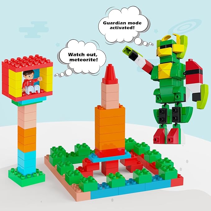 Building Blocks for Kids Ages 3-8| 8-Color Building Bricks for Toddlers Development, Creativity, and Motor Skills| 209-piece Toy Building Sets for Ideal Christmas/Birthday Gifts for Boys & Girls