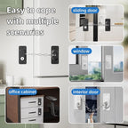 Child Proof Door Lock (2 Pack), Door Locks for Kids safety & Cat Door Latch, for Fridge Lock, Cabinet Locks, Window Locks and Baby Proofing, Strong non-marking Adhesive No Drilling (Black)