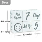 I'm Solid Wood Weekly Monthly Yearly Baby Milestone Age Blocks, Gender Neutral, Newborn Gifts & Keepsakes for Picture Props (6 Pcs/White)