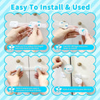 Child Safety Cabinet Locks(10 Pack)-Adjustable Baby Proofing Latches with Strong 3M Adhesive，No Drilling Child Proof Straps Locks for Drawers,Ovens,Doors,Toilet Seats，Fridge,- Easy Installation,