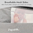 Papablic 4 in 1 Baby Bassinet, Bedside Bassinet for Baby, Adjustable Rocking Bassinet Bedside Sleeper with Soft Mattress & Storage Basket, Easy to Assemble, Black