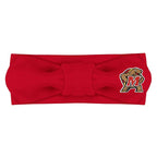 Creative Knitwear Maryland Terrapins Infant Girls Red Solid Hair Knot Headband Embroidered Logo - Size Newborn - 4T