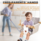 2 in 1 Baby Jumper & Swing, Baby Jumper for Indoor and Outdoor Use, Toddler Swing with Foldable Stand, Stable Bouncer Jumper（White）