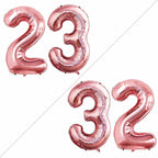 GOER Number 23 Balloons for 23rd Birthday Party Decorations,42 Inch Jumbo Foil Helium 32 Balloons for 32nd Birthday Party Decoration (Rose Gold)