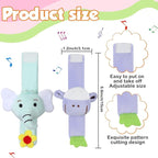 4 Pieces Baby Wrist Rattles Animal Pattern Newborn Foot Rattles Toy for 0-12 Months Babies Boy Girl Infant Birthday Gifts Educational Toys, 4 Designs (Sheep, Dog, Chick, Monkey)