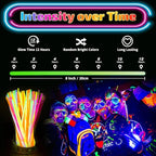200 Pcs Glow Sticks Bulk Party Pack, 8'' Glow in the Dark Party Supplies, Glow in the Dark Light Up Sticks with Connectors, Party Favors for Birthday, Concert, Raves, Halloween, Christmas