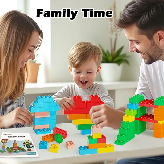 Building Blocks for Kids Ages 3-8| 8-Color Building Bricks for Toddlers Development, Creativity, and Motor Skills| 209-piece Toy Building Sets for Ideal Christmas/Birthday Gifts for Boys & Girls