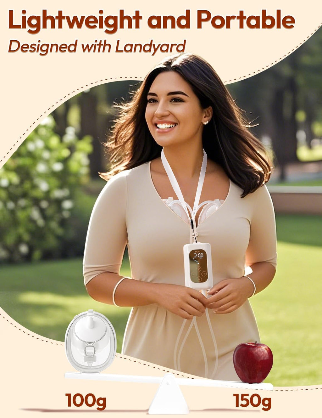 NCVI Ultra-Light Wearable Breastfeeding Pump Hands-Free, Hospital-Grade Portable Electric Breast Pump with Double Sealed Milk Cup, 21/24mm Flanges Suit for 17-23mm Small Nipples, 4 Modes 9 Levels