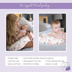 Nursing Pillow, Breast Feeding Pillows for Mom, Rose Floral Print Soft Cover with Breathable Filling, Infant Feeding Support Pillow for 0-12 Months, Multifunctional Support Cushion for Travel