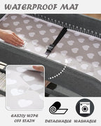 BEKA Diaper Changing Station, Portable Changing Table for Baby, Waterproof, Folding Portable Changing Station, Adjustable Height w/Organizer, Mobile Nursery Diaper Changing Table for Baby, Newborn