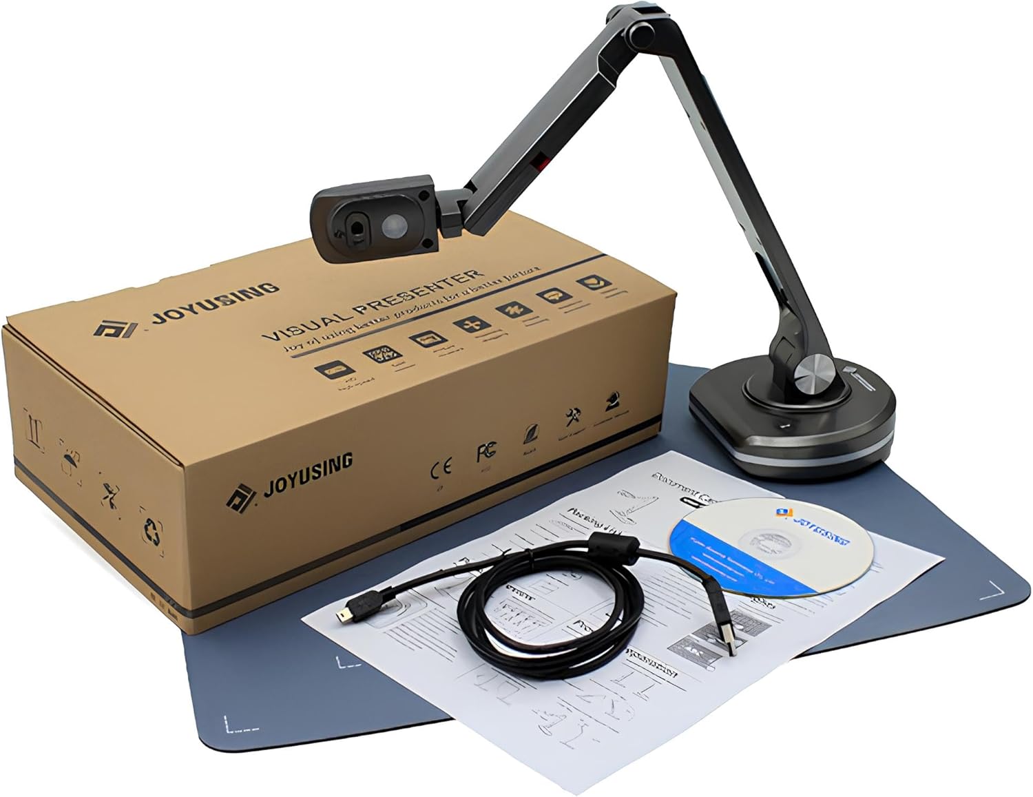 Online Programming: 6pcs Blue-Bots Floor Robotics and Docking Station w/USB Cable with Free Joyusing V500S 8MP HD Document Camera - Perfect for Online Teaching & Learning