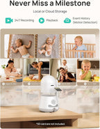 Dr.Care LumiView Plus Smart WiFi Baby Monitor with 2 Cameras - 5.5" 1080P Split Screen & 2K Camera, Privacy Mode, Cry & Motion Alerts, 5000mAh Removable Battery, RGB Night Light, HD Night Vision
