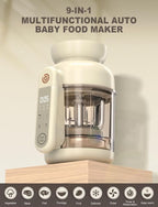 Auto Baby Food Maker, Glass Baby Food Mill, Baby Blender & Steamer and Puree Maker with Auto Cooking, Easy Cleaning, Touch Screen, Dishwasher Safe(12oz)