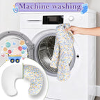 Nursing Pillow for Breastfeeding and Bottle Feeding, Ergonomic Design for Tummy Time & Sitting Support, with Removable & Washable Soft Cover, Hypoallergenic Newborn Baby Pillow for Boys and Girls