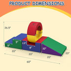 Foam Climbing Toys for Toddlers,4 Pcs Climb & Crawl Soft Play Set for Kids, Safe Indoor Tunnel for Toddler Gym with Pad,Easy to Clean