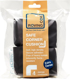 Roving Cove HeftyFit Corner Protector for Baby (4 Large Corners), Heavy-Duty Soft Rubber Foam Furniture Corner Bumper Guards, 3M Adhesive Pre-Taped, Onyx Black