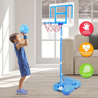 Kids Toy Gift for 3 4 5 6 7 8 Years Old, Kids Basketball Hoop Adjustable Height 3.5FT-6.2FT, Mini Basketball Hoop for Boys Girls, Basketball Goal Toys Outdoor Indoor Game Gifts(Blue)
