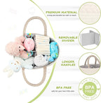 Maliton Baby Diaper Caddy Organizer, X-Large Cotton Rope, Rustic Style, Portable, 3 Compartments, A-Brown