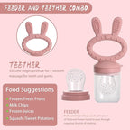 WAJIAYON Easter Bunny Baby Breastmilk Popsicle Molds & Baby Fruit Feeder,Food Freezer Tray Storage Containers, Silicone Teething Pacifier Feeder and Teether for Babies,Gifts for Boys and Girls-Purple