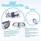 BEBELEH™ Collapsible Baby Bathtub with Thermometer – Bathtub + Baby tub Sling + Newborn Sling – Baby Bathtub Newborn to Toddler 0-24 Months – The Ultimate Baby Bath tub! (with Thermometer,Blue)