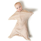 SleepingBaby Zipadee-Zip Transition Swaddle - Cozy Baby Swaddling Blanket with Zipper Convenience - Roomy Wearable Blanket for Easy Diaper Changes - 12-24 Month - Balanced Beige Heather