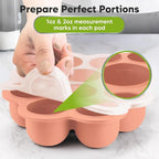 KeaBabies Silicone Food Freezer Trays with Lid, 2oz x 10 Pods Baby Food Storage Containers, Easy Puree Meal Prep, Breast Milk Silicone Freezer Molds, Dishwasher,Microwave Safe,BPA-Free(Roseate)