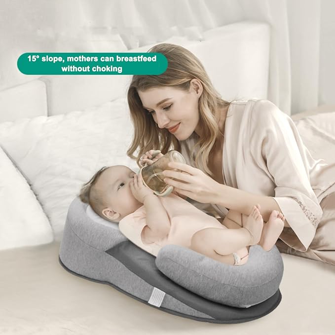 Baby Nursing Pillow,Feeding Support Pillow,Reflux Breastfeeding Nursing Pillow to Reduce Spit-Up, Bottle Feeding, Removable Baby Feeding Pillow