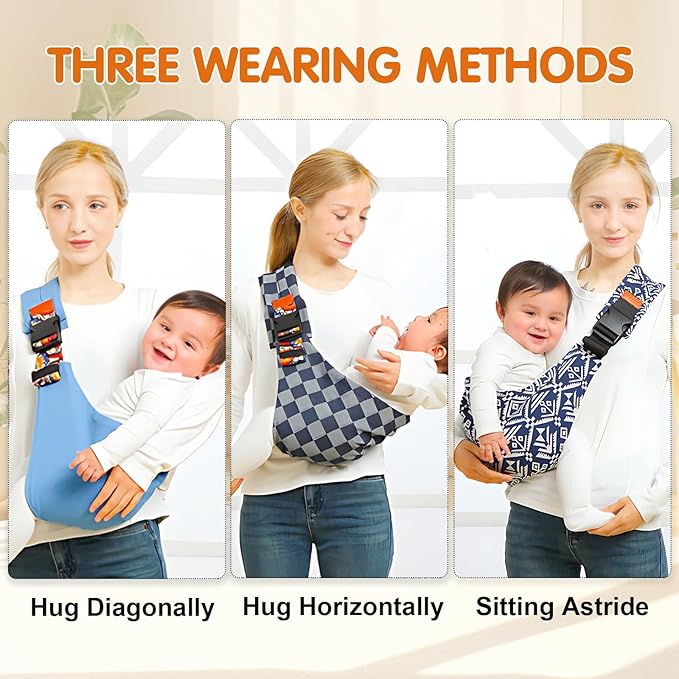 Baby Sling Carrier,Toddler Carrier,Upgraded 2025 Baby Sling with 4 Adjustable Straps(10-30lbs),Lightweight,Portable and One Size Fits All(Black)