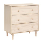 babyletto Lolly Changing Table Dresser Combo w/Removable Tray - GREENGUARD Gold Certified 3 Drawer Baby Dresser with Changing Table Top - Easy to Assemble Diaper Station for Nursery, Washed Natural