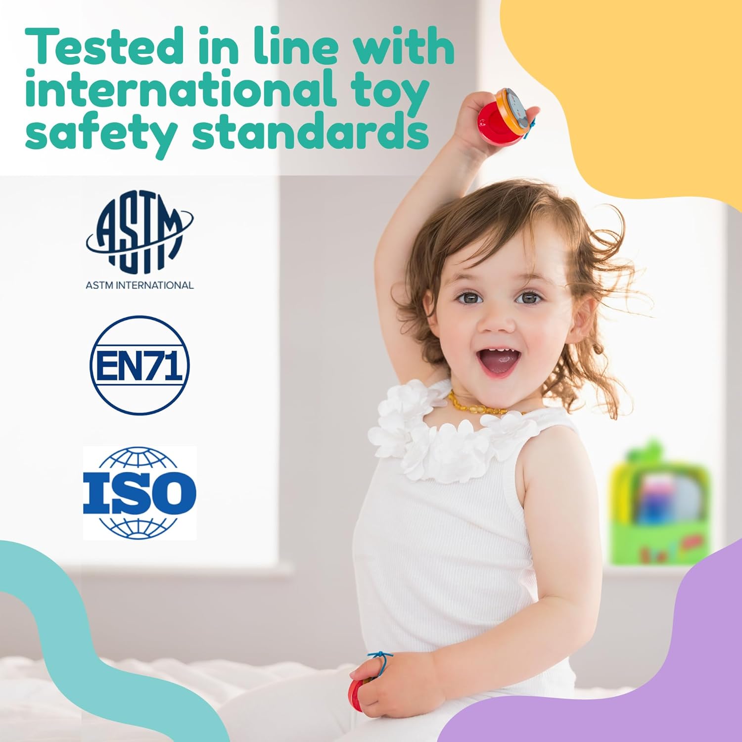 Stoie's Wooden Kids Musical Instruments for 1-5 Years Old, Baby Percussion Toys with Xylophone, Maracas, Tambourine, Durable, Safe to Play, Clear Loud Sound, Bright Rainbow Colors, Storage Backpack