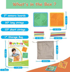 Sensory Activity Board for Kids & Adults:Double-Sided Stress Relif Sensory Board Toys with 40 Strings & Storage Bag | Quiet Fidget Board for ADHD & Autism Boys Girls Ages 3 4 5 6 7 8 9 10（2PCS