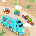 Veslier Toy Trucks Car for 1 2 3 4 5 Year Old Toddlers Boys Girls,Trucks Toys 5 in 1 Construction Vehicles Toys for Kids Boys Girls,Car Trucks Toys with Light Sound,Christmas Birthday Gifts.