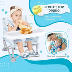 Portable Baby Booster Seat with Tray, Toddler Booster seat for Dining, Camping, Travel, Baby Beach Chair 6 Months to 3 Years Old Indoor Outdoor Use CH2405