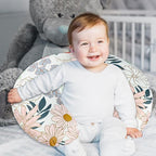 Nursing Pillow Cover for Baby Girls Boys, Breastfeeding Pillow Cover, Stretchy Removable Feeding Pillow Case for Newborns, Ultra Soft and Comfortable Nursing Pillow Slipcover, Daisy Floral