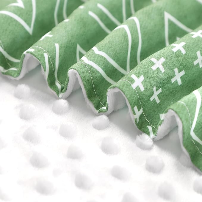 TANOFAR Baby Carseat Canopy, Peekaboo Opening Car Seat Canopy for Babies, Soft and Breathable Infant Carrier Canopy, Multi-use Baby Carrier, Stroller, Nursing Cover, Minky Blanket, Green