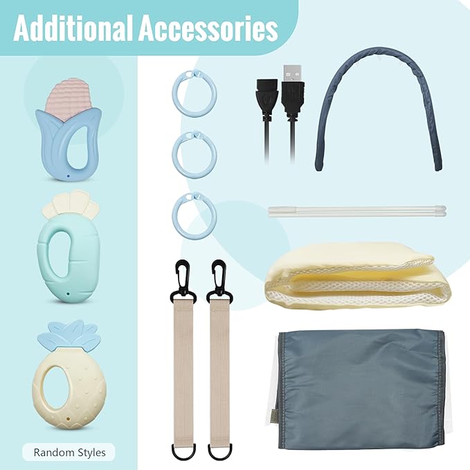 Diaper Bag with Changing Station, Baby Diaper Bag with USB Charging Port, Multi-functional Waterproof Travel Essentials Diaper Bag Backpack for Boys & Girls, Gray