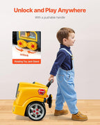 VEVOR Engine Toy, 60 Pieces, Kids Mechanic Car Repair Set with Removable Parts, Lights and Sounds, Steering Wheel and Horn, Kids Mechanic Workshop Set for Toddler Ages 3 Years and Up, Yellow